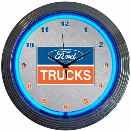 Ford trucks logo blue neon - logo,